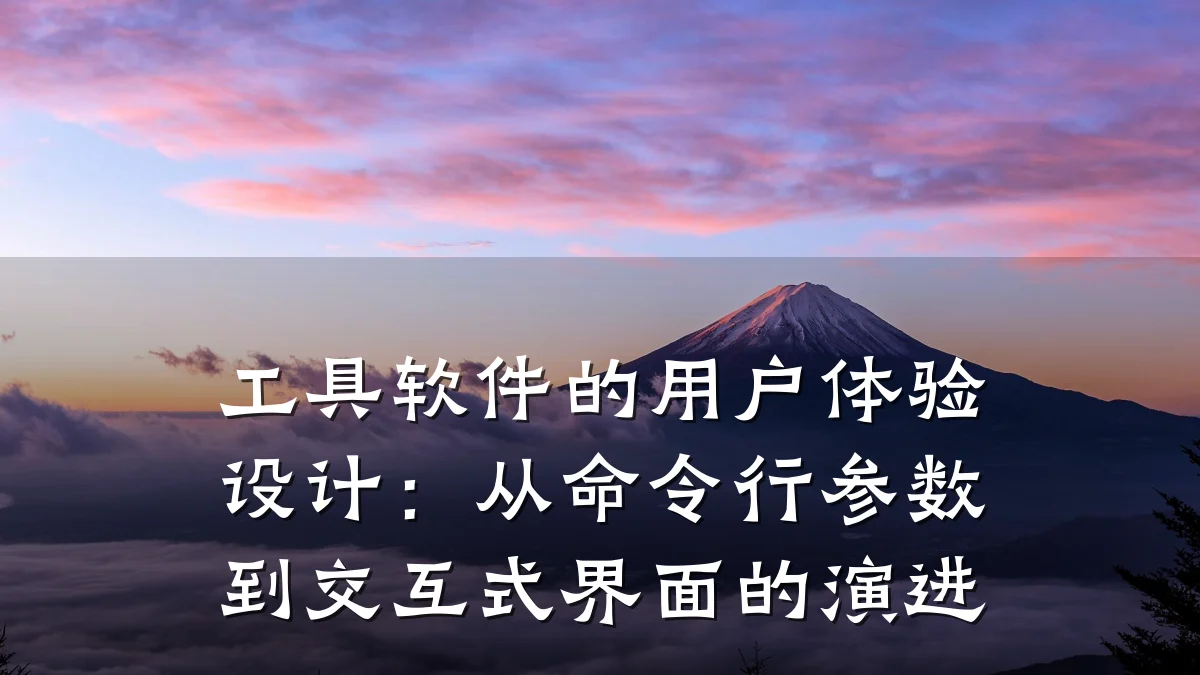 工具软件的用户体验设计:从命令行参数到交互式界面的演进