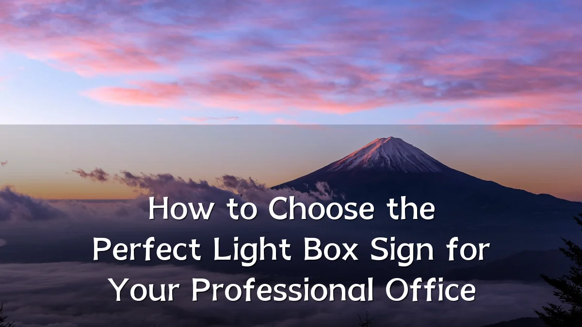 How to Choose the Perfect Light Box Sign for Your Professional Office